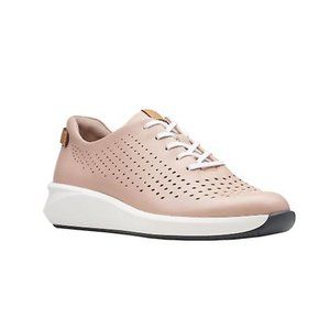 Clarks Un Rio Tie Leather Perforated Cushioned Casual‎ Trainers Sneakers Shoes